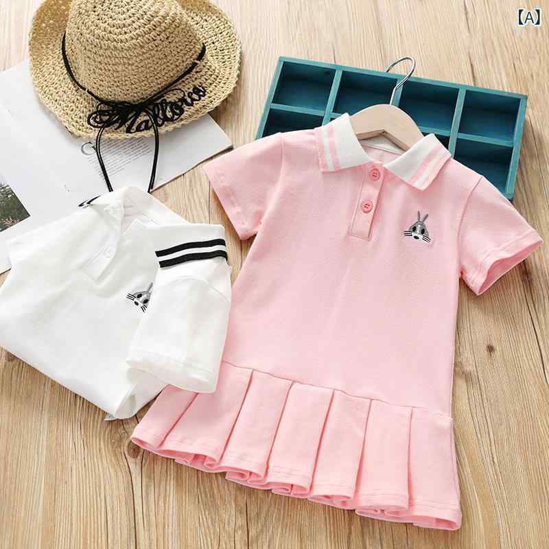 キッズワンピース 女の子 ポロワンピース 半袖 夏 襟付き お出かけ 上品な 発表会 ...