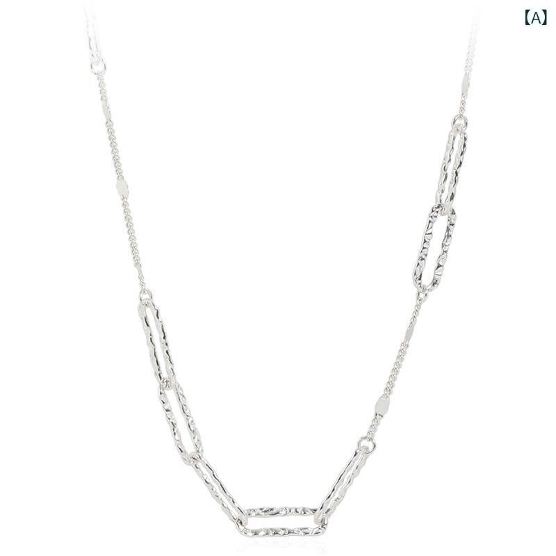 Necklaces, Braclets - シルバーネックレス シルバー925 レディース チェーン チョーカー ミックス アシンメトリー 切り替え 小豆チェーン 喜平チェーン チェーン コンビネーション ショート マンテル 重ね付け デコルテライン 鎖骨美 洗練 アクセサリー ジ