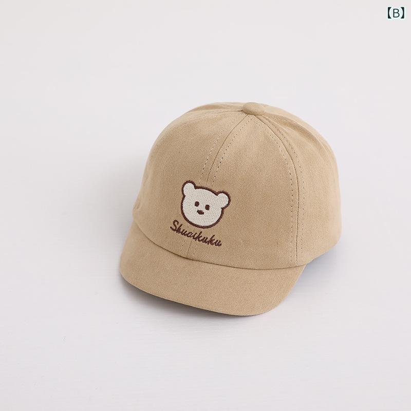 ベビー帽子 キッズ キャップ 野球帽 クマ刺繍 日よけ 調節可能 紫外線対策 お出か...