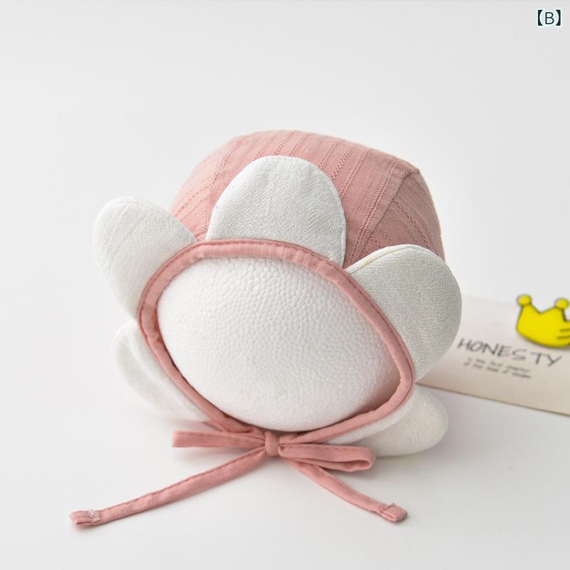 mandarinoのベビー帽子 新生児 女の子 綿100% 柔らかい肌触り 優れた通気性 オールシーズン オールシーズン対応 伸縮素材 締め付けない 快適被り心地 お出かけ用 室内 退院時 セレモニー お祝い ギフト 出産準備 プレゼント 豊富な おしゃれ かわいい 洗濯｜アングル2