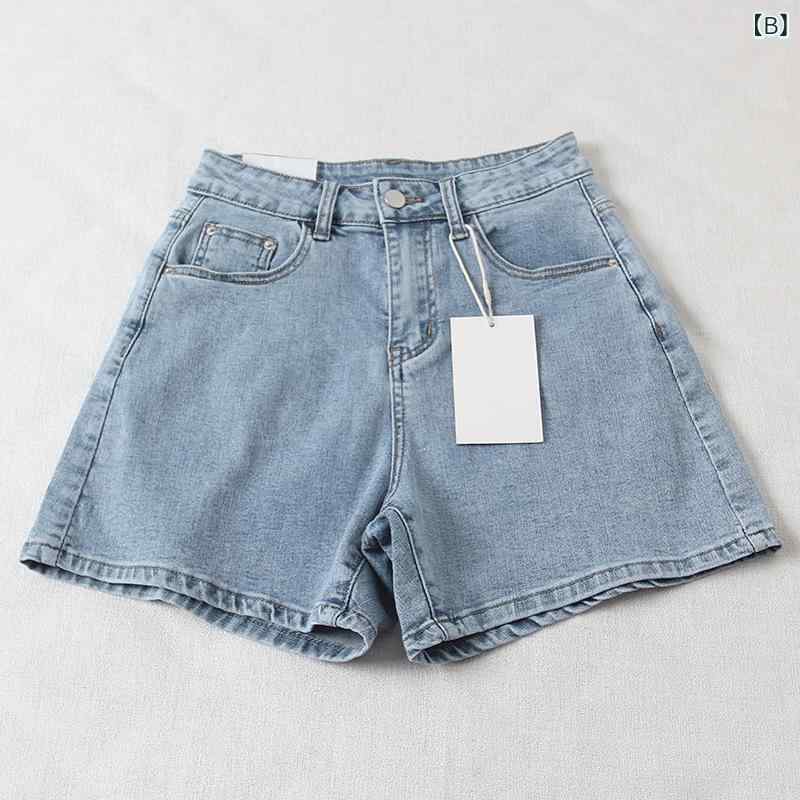 デニムショートパンツ レディース ワイドパンツ ハイウエスト Aライン 美シルエッ...