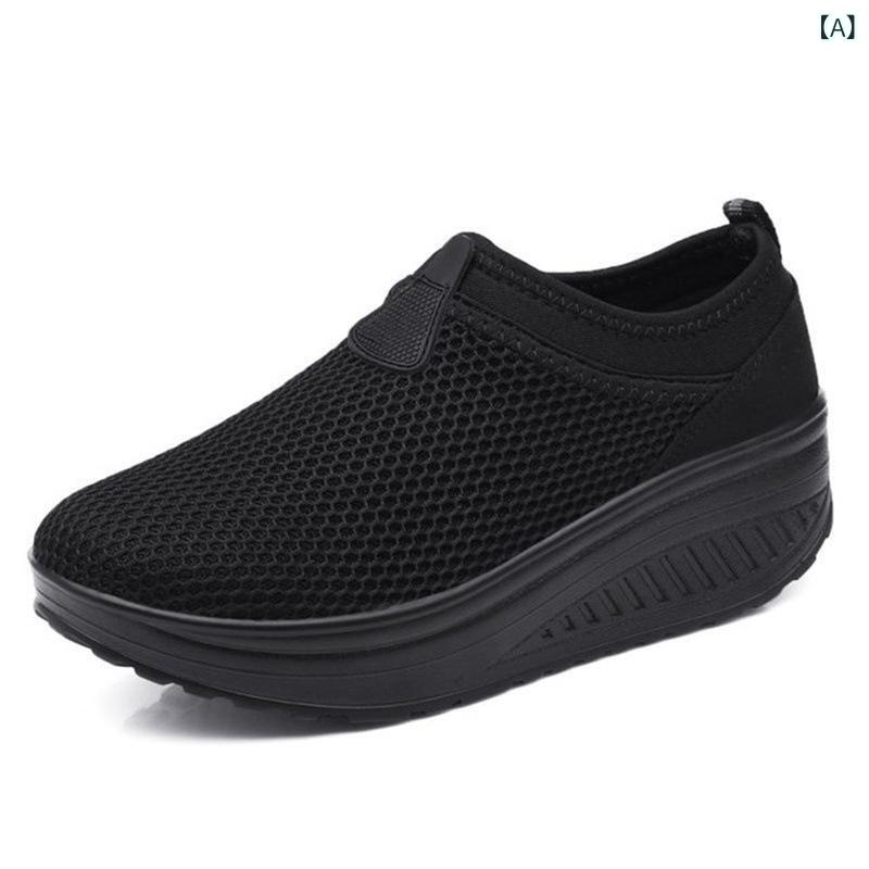 Shoes - スニーカー レディース 厚底 ウォーキングシューズ トレーニングシューズ ローカット メッシュ 通気性 軽量 衝撃吸収 クッション性 散歩 通勤 通学 運動 立ち仕事 疲れにくい ジョギング カジュアル スポーツ 美脚