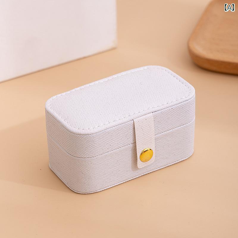 ジュエリーボックス アクセサリーケース 携帯用 ケース ボックス レザー 大容量 鏡付き ミラー付き パール ジュエリー収納 アクセサリー収納 旅行 出張 ギフト プレゼント ピアス ネックレス 指輪 リング 口紅 小物入れ