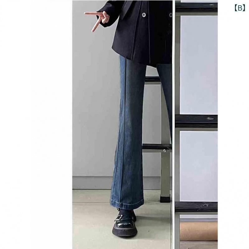 Pantalones de denim Damas gris oscuro High West Microfloor Pantalones largos Estiramiento Primavera Otoño Tamaño Más grande Cubre el estómago Cubre la barriga Calefacción de la espalda Tamaño grueso Casual Uso normal Material de estiramiento Silueta Sexo — vista 3