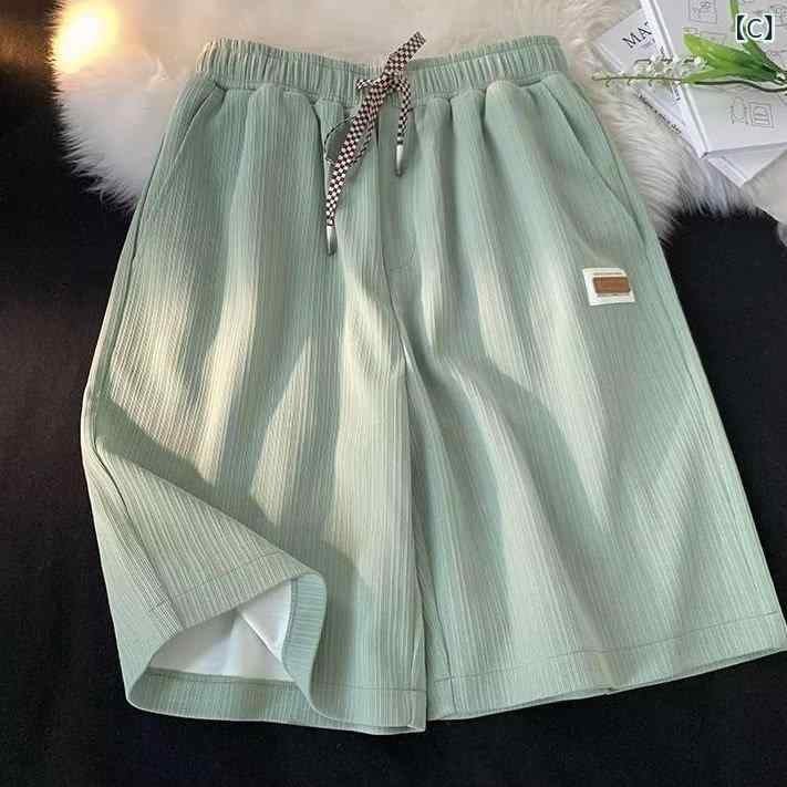 ショートパンツ メンズ レディース 速乾 接触冷感 ハーフパンツ 5分丈 夏 ボトムス スポーツ カジュアル ルームウェア 無地 軽量 通気性 ゆったり ひんやり 運動着 部屋着 トレーニングパンツ 膝上 短パン ワンマイルウェア