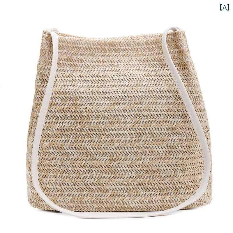 かごバッグ レディース ショルダーバッグ バケツバッグ ストローバッグ 手提げ トートバッグ 巾着タイプ 軽量 涼しげ 肩掛け 籠バッグ 浴衣 カジュアル 海 ビーチ 旅行 お出かけ リゾート 大人 ナチュラル シンプル 春夏