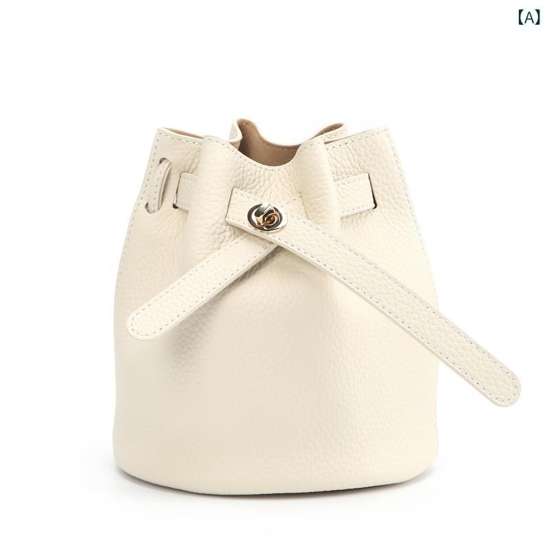 ショルダーバッグ レディース 革 牛革 バケツバッグ レザー 斜めがけ 肩掛け 2way ターンロック 金具 自立 無地 シンプル 通勤 通学 お出かけ 普段使い デイリー シボ革 ギフト 贈り物 プレゼント 鞄