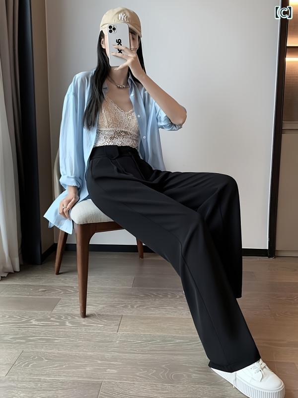 スラックス レディース オフィス 事務服 ストレート ワイドパンツ ビジネス フォー...