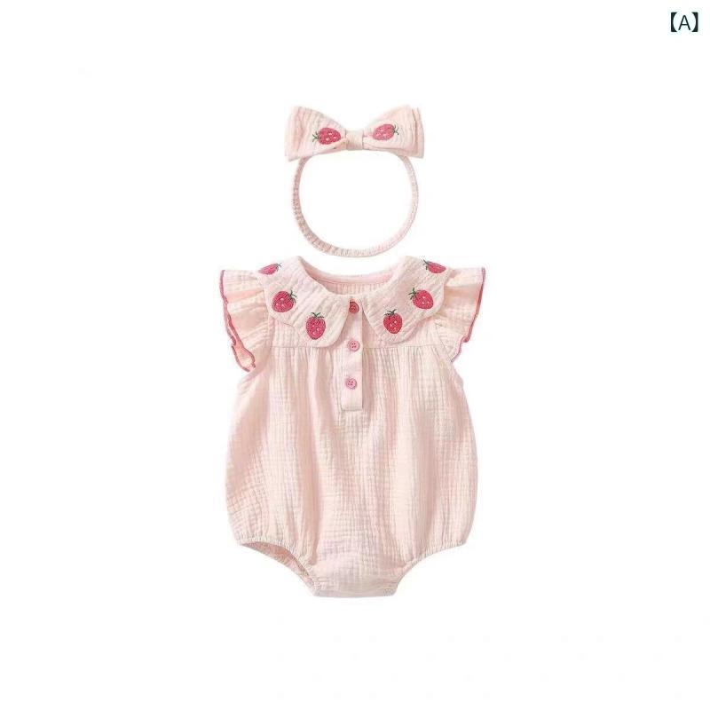 ロンパース 女の子 新生児 夏 赤ちゃん ボディスーツ 綿100% 前開き 半袖 通気性 柔らかい プリンセス フリル かわいい お出かけ 出産祝い ギフト 贈り物 ベビー服 カバーオール 70 80 90