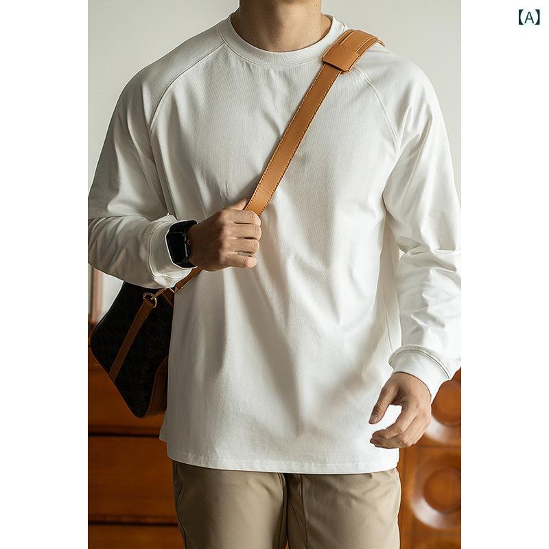 Tシャツ メンズ 長袖 無地 厚手 ラグ