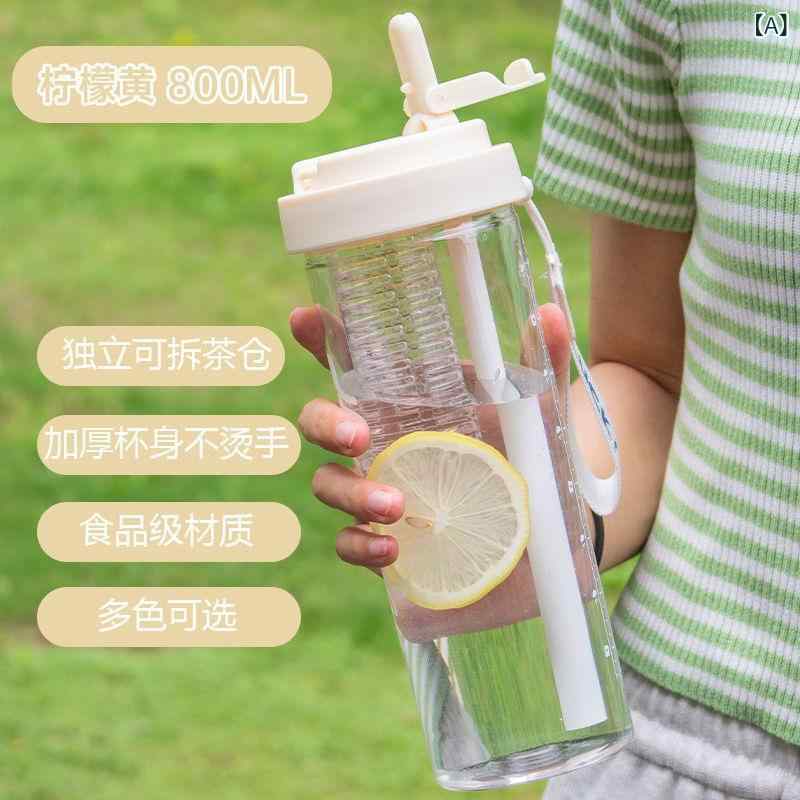 水筒 レディース ストロー付き マグボトル 大容量 700ml 耐熱 クリアボトル おしゃれ 透明 直飲み 持ち運び 洗いやすい 広口 かわいい オフィス 学校 遠足 ピクニック マイボトル プラスチック 軽い 軽量 丈夫 漏れにくい
