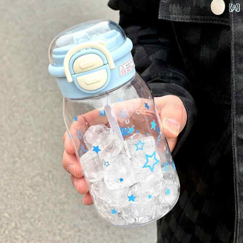 水筒 子供 ストロー付き 大容量 プラスチック製 マグボトル 2way 直飲み キッズ 通学 遠足 クリアボトル 持ち手付き 運動会 ピクニック 幼稚園 小学生 男の子 女の子 シンプル 800ml 洗いやすい 軽量