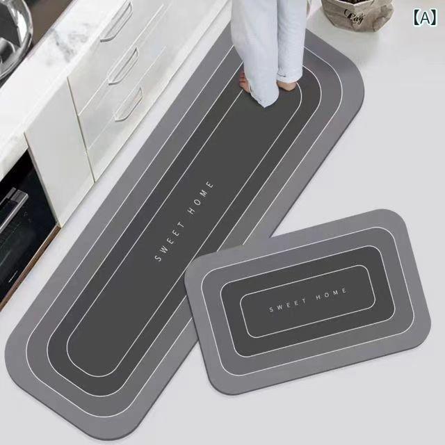 Rattan - キッチンマット 玄関マット 撥水 滑り止め 台所マット ロングタイプ 洗える 防汚加工 廊下 室内 屋内 フロアマット ラグマット インテリア シンプル モダン 北欧 無地 足元マット 長方形 キッチン 汚れ防止