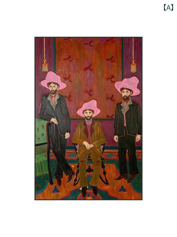 アートパネル 西海岸風 カウボーイ アメリカン モダン 壁掛け 絵画 インテリア 玄関 リビング 寝室 額入り 装飾画 ポスター ピンク 帽子 ズ おしゃれ アンティーク 雑貨 店舗装飾 キャンバスアート 壁飾り