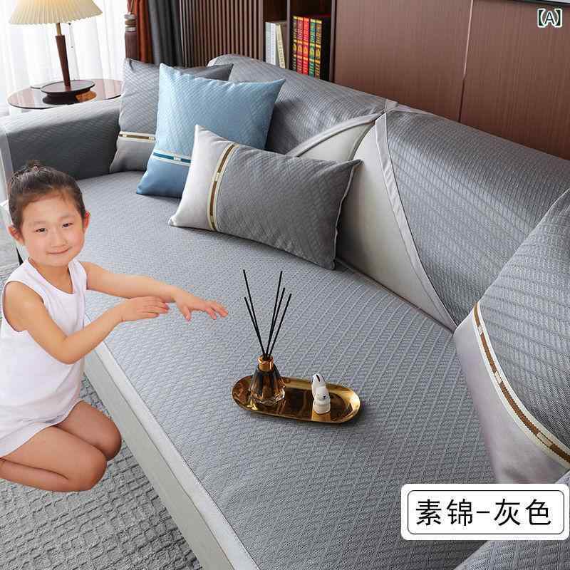 ソファーパッド 夏用接触冷感涼感素材ひんやりマット リビングソファーカバー滑り...