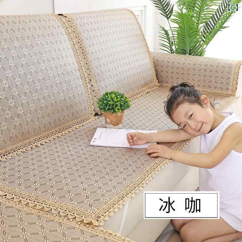 ソファーパッド 夏用接触冷感涼感素材ひんやりマット リビングソファーカバー滑り...