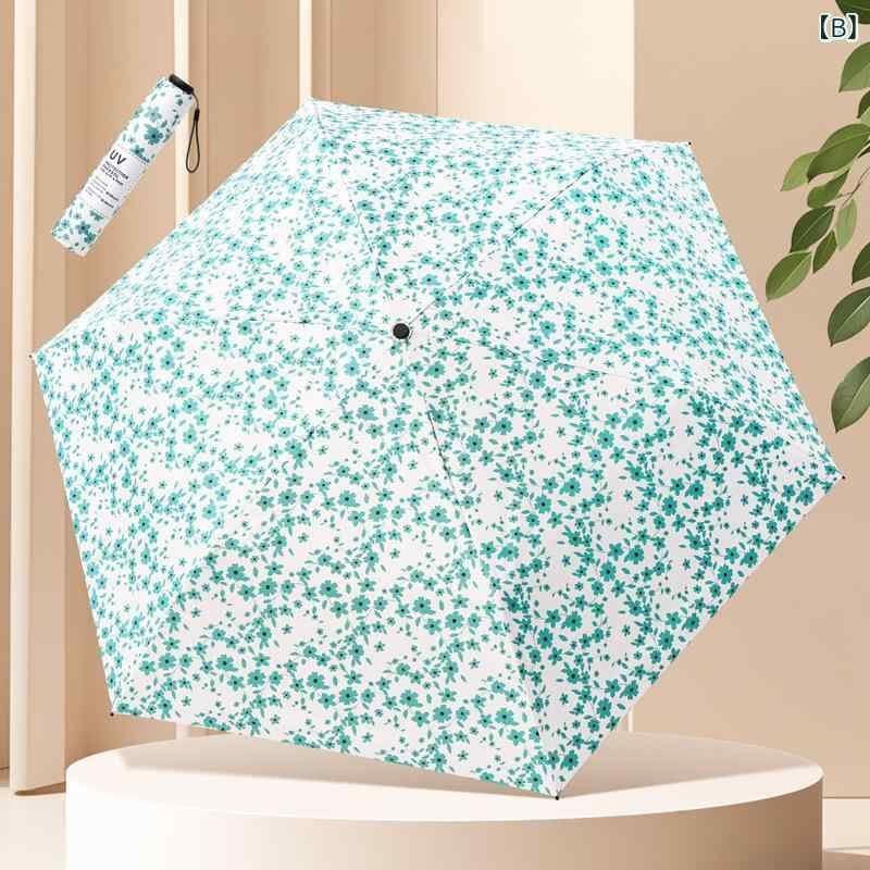mandarinoの折りたたみ傘 レディース 軽量 晴雨兼用傘 遮光 紫外線カット コンパクト 持ち運びしやすい 5段式 小型 無地 花柄 丈夫 通勤 通学 携帯用 収納ポーチ付き おしゃれ｜アングル2