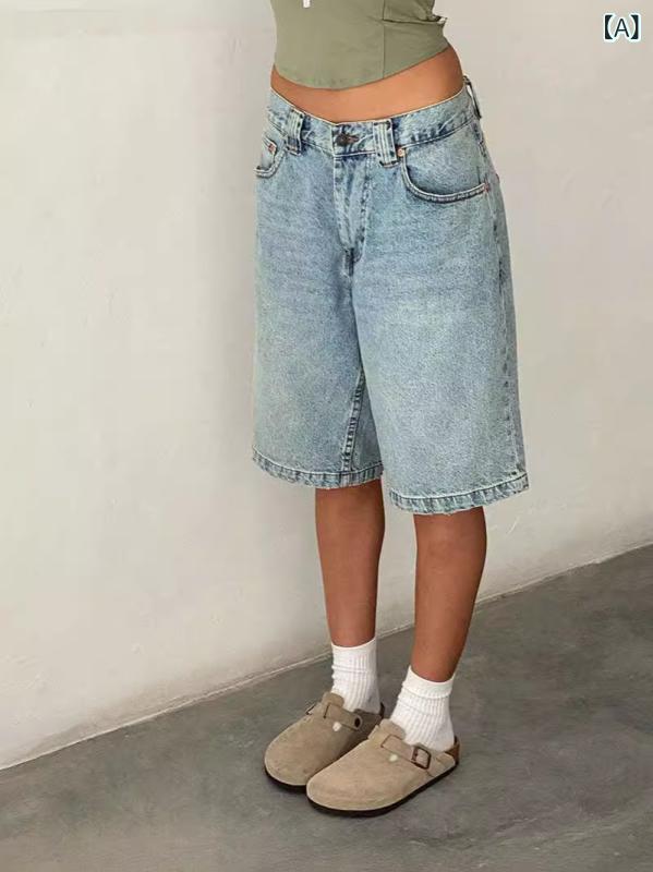ショートパンツ レディース デニムパンツ 5分丈 ボトムス ストレートシルエット 綿混素材 ジーンズ 膝丈 着回ししやすい 通勤 通学 カジュアル シンプル 無地 デニムショートパンツ 夏コーデ ハーフパンツ