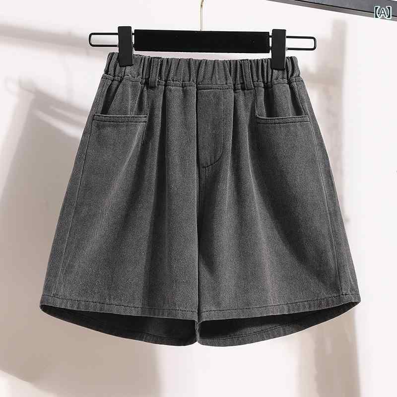 ショートパンツ レディース デニムパンツ ワイドパンツ Aライン ボトムス ハイウエスト 薄手 通気性 柔らかい 涼しい 体型カバー ゆったり 脚長効果 夏服 普段着 カジュアル ジーパン