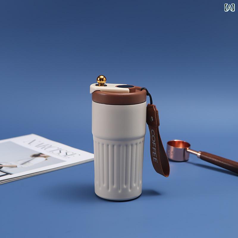 タンブラー 魔法瓶 コーヒーカップ 保温保冷 真空断熱 蓋付き ステンレス製 スマート温度表示機能付き 持ち運び便利 漏れ防止 結露しない アウトドア オフィス 飲みやすい