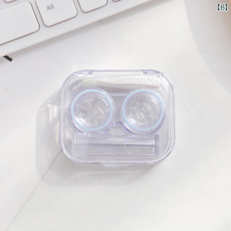 コンタクトケース レディース 小物入れ かわいい リボンモチーフ 携帯用 コンパクトサイズ 透明タイプ 持ち運び便利 おしゃれ 化粧ポーチ ケア用品収納 トラベルグッズ 洗浄液ボトル付き formira88-10682278 mandarino サンプル画像2