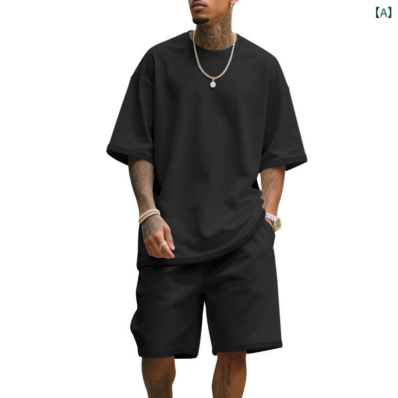 セットアップ メンズ スポーツウェア 上下セット 半袖 Tシャツ ハーフパンツ ショートパンツ 速乾 ドライ素材 吸汗 通気性 動きやすい ジム トレーニングウェア 部屋着 ルームウェア 夏
