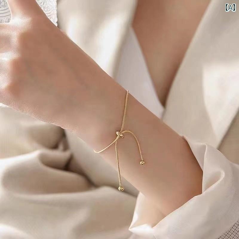 ブレスレット レディース チタン サージカルステンレス チェーン 華奢 シンプル アクセサリー 手首のアクセント 腕飾り プレゼント ギフト 錆びにくい つけっぱなしOK 軽量設計