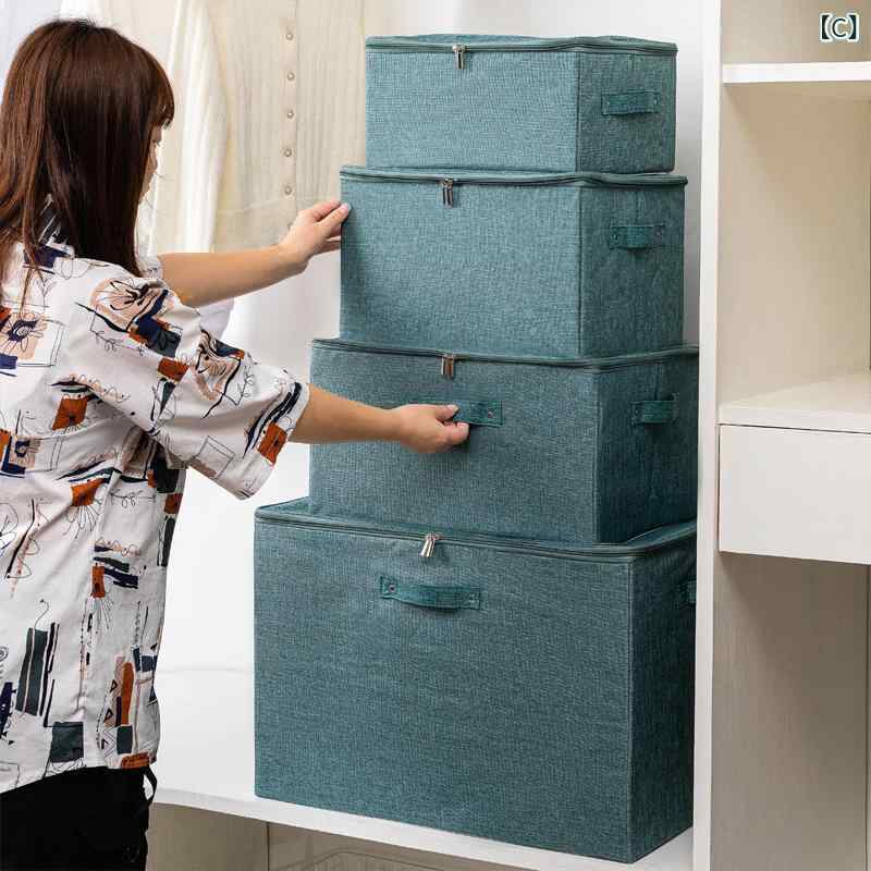 収納ボックス 衣類用 布 収納ケース 折りたたみ式 収納ボックス 整理ボックス 綿麻素材 大容量 積み重ね可能 衣類収納 整理整頓 収納用品 丈夫 収納箱 持ち運び 引っ越し クローゼット収納 収納しやすい - 3
