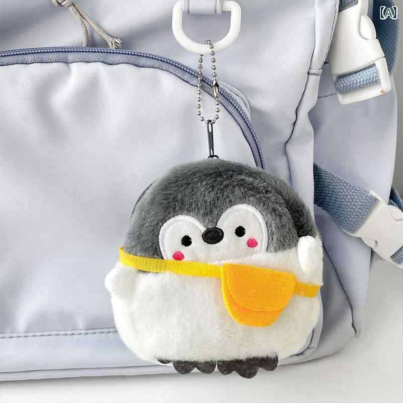 ショルダーバッグ レディース ぬいぐるみ 企鵝 ペンギン型 ミニバッグ ポーチ 小銭...