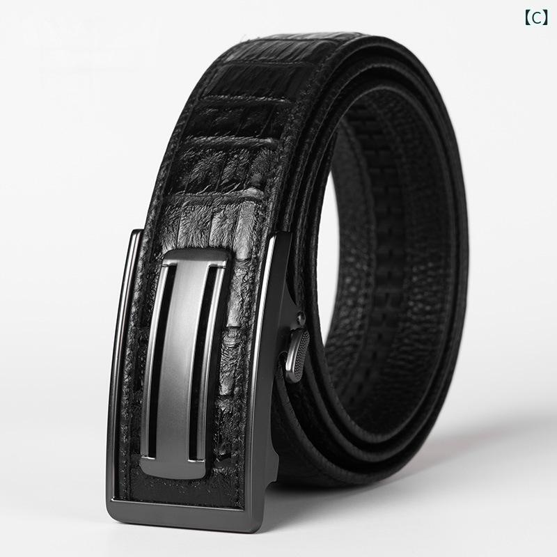 ベルト メンズ 革レザー ビジネス カジュアル 紳士用 自動バックル オートロック式...