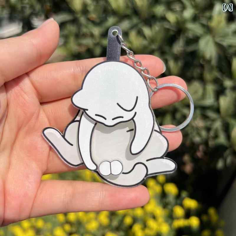キーホルダー レディース アクリルチャーム 猫型 キーリング かわいい キャラクター 鍵 バッグアクセサリー 小物 ギフト プレゼント 揺れる カニカン付き 軽量 紛失防止 カラフル おしゃれ