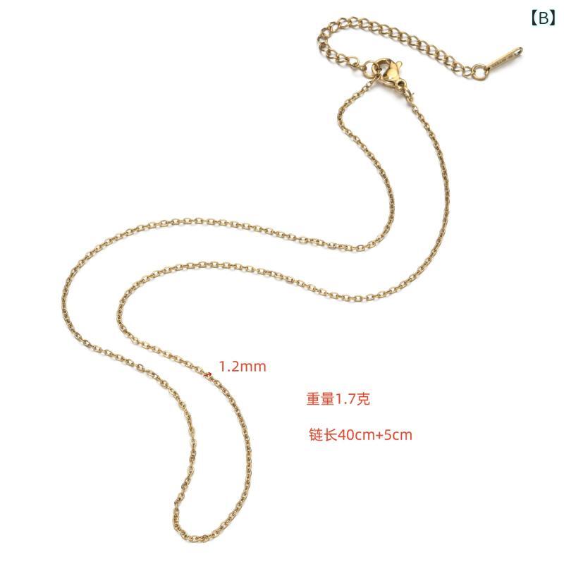 mandarinoのネックレス レディース サージカルステンレス チェーンのみ シンプル 重ね付け 華奢 アクセサリーパーツ 鎖骨チェーン 金アレ対応 長さ調整可能 丈夫 錆びにくい シルバー ゴールド お手入れ簡単｜アングル2
