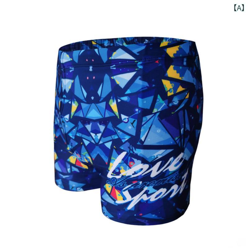 Men's Swimwear, Competitive Swimming, Printed Boxer Briefs, Quick-Drying Material, Plus Sizes, Swimming Trunks, Beach Trunks, Hot Springs, Swimming Wear, Easy to Move In, Stretchy, Breathable, Excellent Fit, Pool, Swimming, Sports Equipment