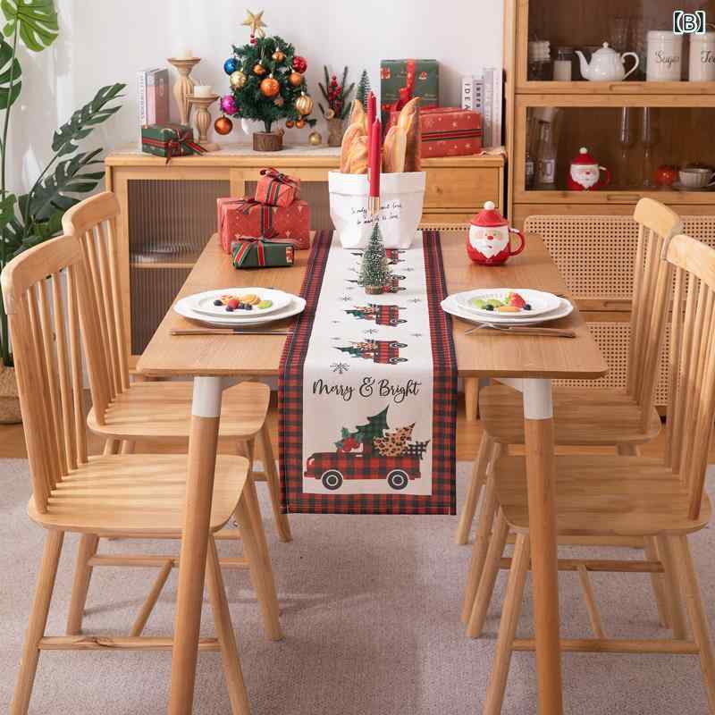 テーブルランナー クリスマスツリー柄 モダン シンプル ダイニング キッチンインテ...