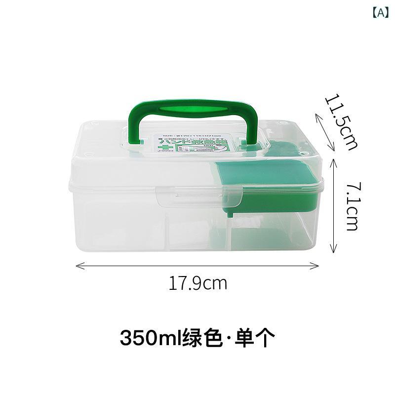救急箱 男女兼用 家庭用常備薬保管ボックス スクエア型 小物収納ケース シンプル ベーシック定番無地ナチュラルカジュアル普段使い