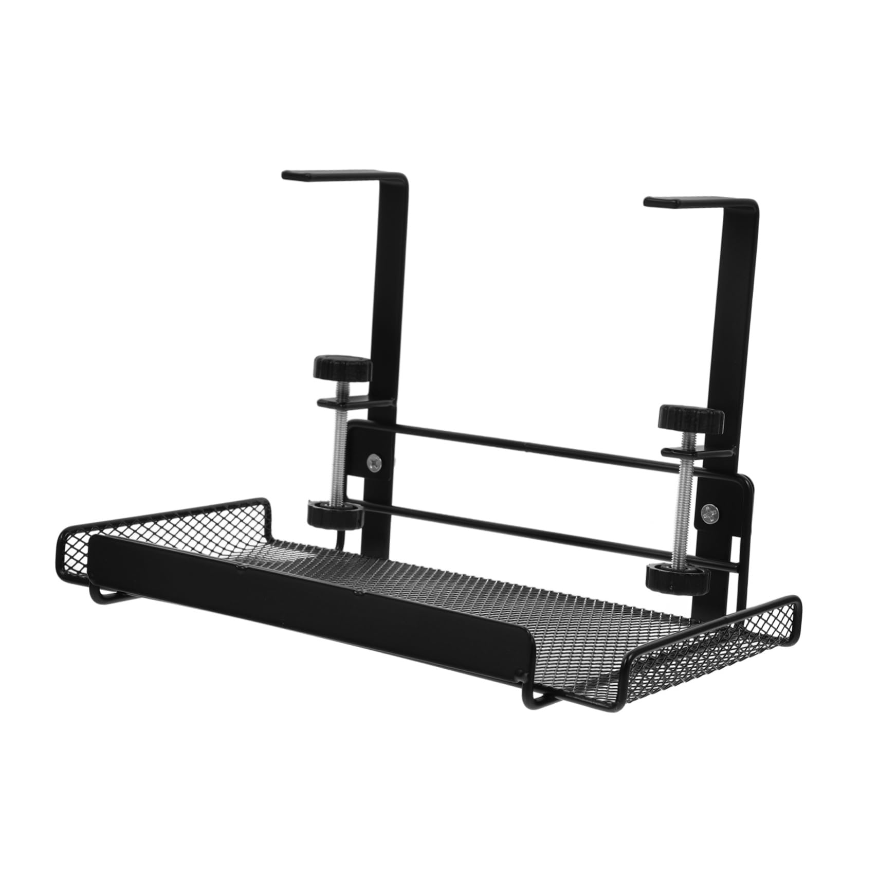 ・セット内容:デスク収納トレイ×1 ・素材:炭素鋼 ・サイズ:36.50X20.00X17.50cm/14.34X7.86X6.88インチ(大) ・サイズ:27.50X17.50X16.00cm/10.81X6.88X6.29インチ(小) ・カラー:ブラック ・仕様:調整範囲4.5-8.5cm対応