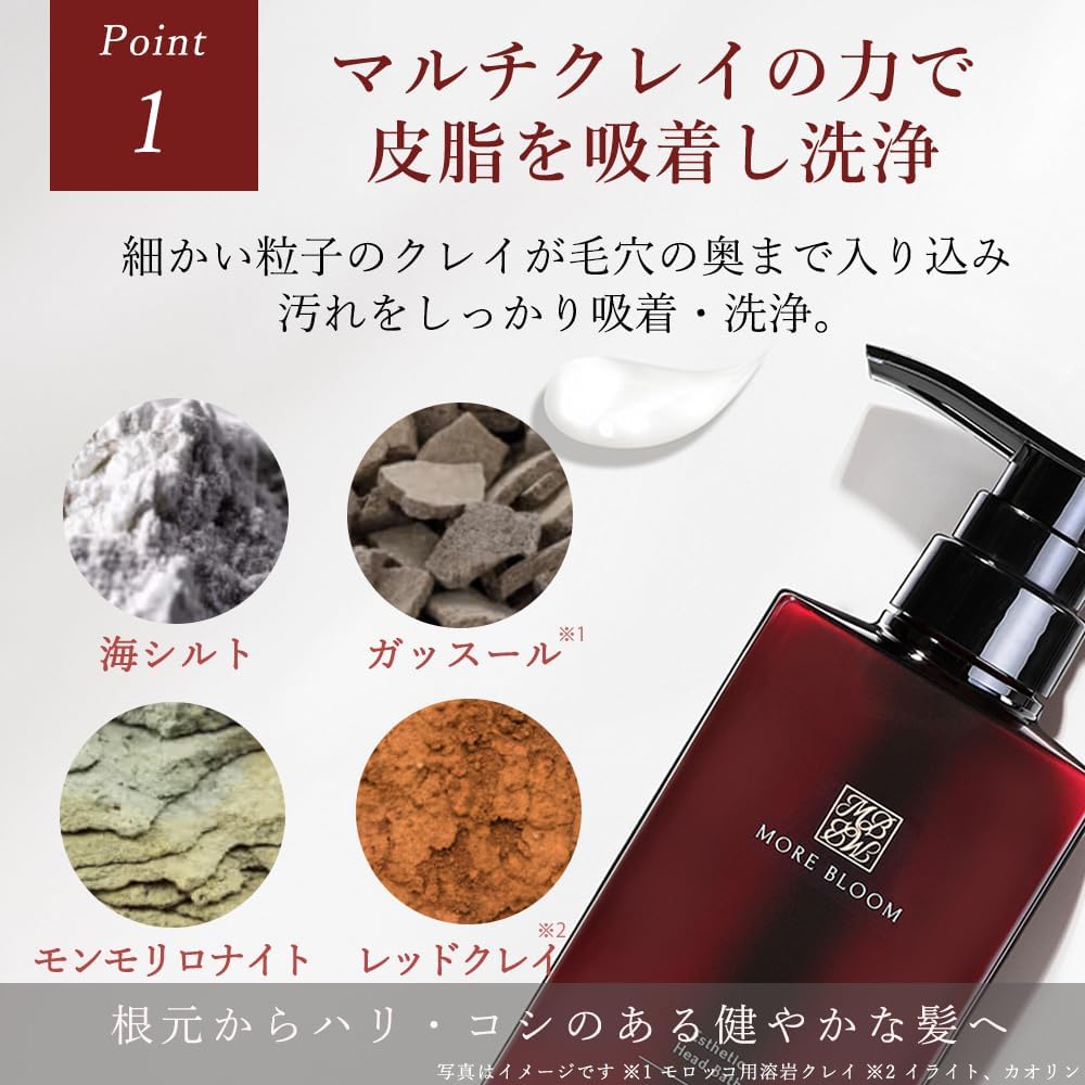 【20％OFFクーポンあり】MORE BLOOM エステヘッドバス 300g クレイ クリームシャンプー 頭皮ケア オールインワン ハーバルフローラル モアブルーム 3