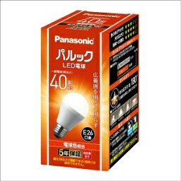 LDA4LGK4(5) 1個 1,325円(税込\1,457.5)【Panasonic】LED電球 E26口金 白熱球40W相当 5個セット