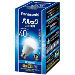LDA4DGK4(5) 1個 1,325円(税込\1,457.5)【Panasonic】LED電球 E26口金 白熱球40W相当 5個セット