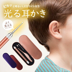 耳かき LED ライト付き ピンセット 光る 専用ケース 3点セット 子供 耳掃除 耳掻き 便利グッズ 子育て