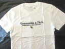 本物正規 アバクロ Tシャツ 0153-001 ロゴ刺繍 ■白■新品/綿100％/ メンズ 半袖 Abercrombie&Fitch