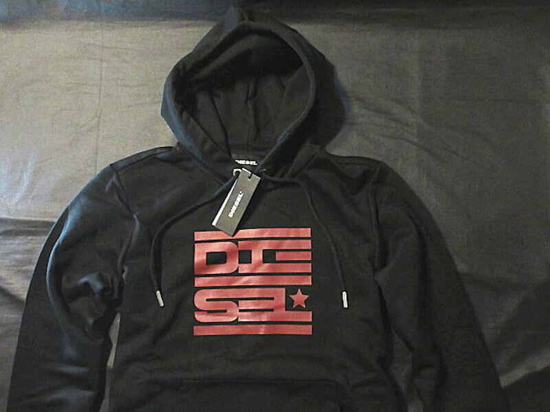 本物正規◆DIESEL ディーゼル◆スウェットパーカー GIRK■黒/赤■新品