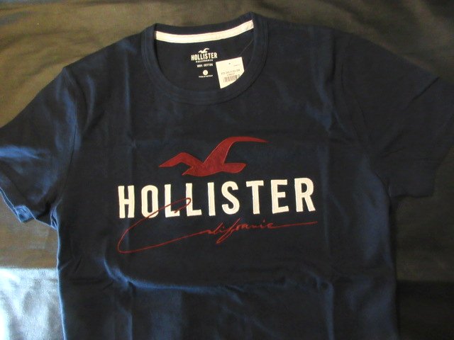 本物正規◆ホリスター◆Tシャツ アップリケ 3153-200■紺/赤■新品/綿100％ HOLLISTER