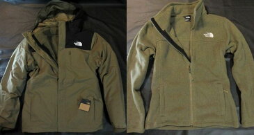 本物正規◆ノースフェイス◆3in1 中綿マウンテンパーカー&ニットフリースジャケット■S/M/Lサイズ■カーキグリーン/黒/GALLIO TRICLIMATE■新品/アメリカ限定/メンズ/The North Face/H6D