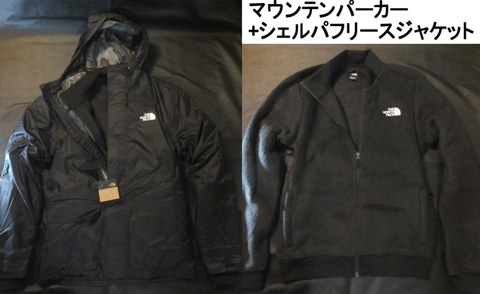 本物正規 ノースフェイス 3in1 マウンテンパーカー & シェルパ フリースジャケット■黒■SEQUOIA TRICLIMATE JK3■新品 メンズ THE NORTH FACE 3WAY　撥水