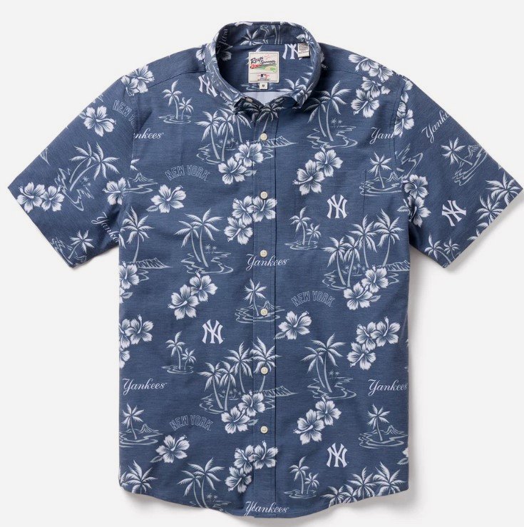 本物正規◆REYN SPOONER レインスプーナー◆アロハシャツ/半袖シャツ ニューヨーク ヤンキース■紺■GAME D..