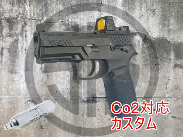 【カスタム完成品】FORTRESS: SIG AIR P320 M18 BK ガスブローバック CO2対応カスタム マウントベース RMRタイプドットサイト P320 エアガン 18歳以上 サバゲー 銃 ガスガン