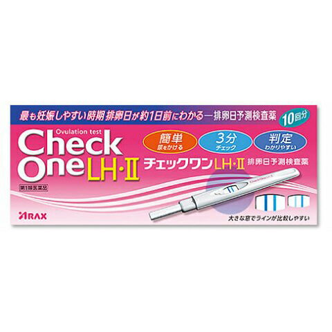 ※第1類医薬品販売の流れはこちら使用上の注意 【してはいけないこと】 (守らないと現在の症状が悪化したり、副作用・事故が起こりやすくなります) 本品は、避妊目的に設計されておらず、検査結果が陰性であっても確実に避妊できるものではないので、避妊の目的で用いてはいけません。（本品は、排卵日予測の補助を目的とした検査薬であり、避妊目的には使用できません。性能上確実に排卵日を特定できるわけではありません。避妊法（経口避妊薬の服用等）を行っている人は検査を行わないでください。） 【相談すること】 1．次の人は、使用前に医師に相談してください。 　　不妊治療を受けている人 　　通常の性交を継続的に行っても1年以上妊娠しない人 　　生理（月経）周期が極端に不順又は経血量が異常など月経異常がある人 2．検査期間中、陰性が続きLHサージが確認できない場合は、早期に医師又は薬剤師に相談してください。 3．この説明書の記載内容で分かりにくいところがある場合は、医師又は薬剤師に相談してください。 【検査時期に関する注意】 ●1日1回検査をする場合：1日1回毎日ほぼ同じ時間帯に検査をしてください。 ●1日2回検査をする場合：1日2回（例えば朝夕）検査をしてください。毎日ほぼ同じ時間帯に検査をしてください。 【廃棄に関する注意】 廃棄の際は尿の付着したもの、あるいはプラスチックゴミとして各自治体の廃棄方法に従って廃棄して下さい。 効能・効果 使用目的：尿中の黄体形成ホルモン（LH）の検出（排卵日予測の補助） 用法・用量 ご使用方法 ご自分の生理（月経）周期から換算して、次の生理（月経）開始予定日の17日前から検査を開始してください。 ●生理（月経）周期が不規則な方は最近の2〜3周期の中で一番短かった周期を目安にして、次回生理（月経）開始予定日を決めてください。 【検査のしかた】 検査開始日から、1日1回、毎日ほぼ同じ時間帯に検査をしてください。 （過去に検査をしてLHサージがうまく確認できなかった場合や、今回検査をしたところ陽性か陰性かの判定に迷う場合などには、1日2回検査を行うことで、よりLHサージをとらえやすくなります。） ●検査は以下の手順に従ってください。 ●アルミ袋は検査直前に開封してください。 (1)尿をかける　または　浸ける 　5秒　または　20秒 (2)キャップをする (3)水平に置く 　3分 (1)チェックスティックのキャップをはずして尿吸収体が下に向くように持ち、尿吸収体全体に直接尿を5秒間かけるか、尿を紙コップ等にとって検査をする場合は、乾いた清潔なものを用い、尿吸収体全体が浸るように20秒間、尿に浸けてください。 　（採尿後はできるだけ速やかに検査をしてください。） 　※このとき、判定窓を尿で濡らさないように気をつけてください。 　※採取した尿で検査をする場合は、尿吸収体のみを浸してください。 　※尿を5秒以上かけたり、20秒以上浸けないでください。 (2)濡らし終わったら尿吸収体を下に向けたままキャップをしてください。 (3)平らなところに判定窓が見えるように置き、3分間静置してください。 【判定のしかた】 ●まずチェックスティックの判定窓にコントロールライン（矢印から遠いライン）があらわれていることを確認してください。 ●判定は判定窓のコントロールラインとテストライン（矢印に近いライン）の青色ラインの有無及び色の濃さを比較して判定してください。 ●10分を過ぎての判定は避けてください。 ●初めて陽性になったときが、LHサージが検出されたということであり、間もなく排卵がおこるというしるしです。 【判定】 陰性（−） テストラインが認められない（スコア1）か、テストラインの青色の濃さがコントロールラインより薄い場合（スコア2） 　LHサージが検出されませんでした。翌日以降もほぼ同じ時間帯に陽性になるまで　検査を続けてください。 陽性（＋）テストラインの青色の濃さがコントロールラインの青色と同じ（スコア3）か、それより濃い場合（スコア4） 　LHサージが検出されました。間もなく排卵がおこると予測されます。初めて陽性になった日かその翌日が最も妊娠しやすい時期（排卵日）です。 ●実際にあらわれるラインの色・形は例示と異なる場合があります。 ●判定窓にコントロールラインが認められない場合は、尿吸収体にしみこませた尿が少なかったこと等が考えられますので、別のチェックスティックを用いて検査をやり直してください。 【検査結果】 検査結果を記入してみましょう。 排卵から約2週間後に、生理（月経）は始まります。LHサージをとらえるために、次回生理（月経）開始予定日の17日前から検査を開始すると、生理（月経）予定にずれが生じない典型的な例では、検査開始から約3日目に初めて陽性があらわれます。 （検査結果には個人差があります。また、あくまで典型的な例であり、異常がなくてもずれる場合があります。） 成分・分量 （チェックスティック1本中） マウスモノクローナル抗β−LH抗体結合青色ラテックス粒子　14．6μg ウサギポリクローナルIgG結合青色ラテックス粒子　5．57μg マウスモノクローナル抗α−LH抗体　1．2μg ヤギポリクローナル抗ウサギIgG抗体　0．48μg ［検出感度]40mIU／mLL 用法関連注意 使用に際して、次のことに注意してください。 【採尿に関する注意】 ●にごりのひどい尿や異物がまじった尿は、使用しないでください。 ●検査前4時間程度はできるだけ排尿しないでください。 ●検査前に、水分を過剰にとらないでください。 ●検査前に多量の発汗を伴う運動は避けてください。 【検査手順に関する注意】 ●採尿後は、速やかに検査を行ってください。尿を長く放置すると検査結果が変わってくることがあります。 ●操作は、定められた手順に従って正しく行ってください。 【判定に関する注意】 (1)検査初日から陽性になった場合既に排卵された可能性があります。妊娠を望む場合は、できるだけ早く性交することで、妊娠の可能性が高まります。また、陰性に変わることが確認できるまで検査を続けてください。（確認できない場合は、(3)を見てください。） (2)検査期間中、陰性が続く場合 　早期に医師又は薬剤師に相談してください。 　通常、排卵期に、本品を使用すると陽性となりますが、女性の内分泌的背景、例えば不規則な生理（月経）周期、短期LHサージ（12時間以内）などの原因で、まれに陽性とならないことがあります。 (3)検査期間中、陽性が続く場合　早期に医師の診療を受けてください。 　妊娠、分娩後、流産後、胞状奇胎・絨毛癌等の絨毛性疾患、人工妊娠中絶後、あるいは不妊治療のための薬剤投与、内分泌障害、閉経期などでは、排卵と無関係に、陽性が続く場合があります。 (4)検査をし、その都度陽性を確認した上で適切な時期に性交しても6周期以上妊娠しない場合 　妊娠しにくい原因は排卵に関する問題だけではありません。できればパートナーと一緒に医師に相談してください。ただし30歳代後半以上の方、結婚後妊娠できない期間が長い方、早期の妊娠をご希望の方は早めに受診することをお勧めします。 保管および取扱い上の注意 (1)小児の手の届かない所に保管してください。 (2)直射日光を避け、湿気の少ない所に保管してください（1〜30℃）。 (3)冷蔵庫内に保管しないでください。冷蔵庫への出し入れにより結露を生じ、検査結　果に影響を与えるおそれがあります。 (4)品質を保持するために、他の容器に入れ替えないでください。 (5)アルミ袋は使用直前に開封してください。 (6)使用期限の過ぎたチェックスティックは使用しないでください。 (7)判定窓を尿やその他の液体で濡らさないでください。 (8)本キットを分解して使用しないでください。 【保管方法・有効期間】 保管方法　室温保存 有効期間　24ヶ月間（使用期限は外箱に記載） 「包装単位」 1箱　5回検査用 1箱　10回検査用 商品区分 第一類医薬品 使用期限使用期限：使用期限まで100日以上あるものをお送りします文責者 田中克明　薬剤師 お問い合わせ先 連絡先：株式会社アラクス（チェックワンLH相談室）電話：052-962-2203受付時間 9：00-16：30(土、日、祝日を除く) 副作用被害救済制度のお問い合わせ先(独)医薬品医療機器総合機構電話：0120-149-931(フリーダイヤル) 製造販売元 製造販売元株式会社アラクス〒460-0002名古屋市中区丸の内三丁目2−26 第一類医薬品とは一般用医薬品としての使用経験が少ない等、安全上特に注意を要する成分を含むもの。 （例）H2ブロッカー含有医薬品、一部の毛髪用医薬品など「チェックワンLH・IIは最も妊娠しやすい時期　排卵日が約1日前にわかる、初めてでも使いやすい排卵検査薬です。 ○たった2秒尿をかけるだけの簡単操作。 ○見やすく分かりやすい判定窓で、簡単判定。 ○広い採尿部で尿ハネせずにしっかりキャッチ。」【医薬品販売に関する記載事項】（必須記載事項）はこちら