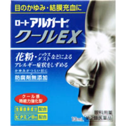 【重要】※必ずお読みください封筒での発送となります。他商品との同梱は不可となります。また、当店から発送後の商品の紛失・破損などのトラブルにつきましては一切の責任を負いかねます。発送後のご注文キャンセルにつきましては、理由の如何を問わずお断り致します。 お届けまで5日〜1週間ほどお時間を頂く場合がございます。 代引き決済には対応不可です。 ポスト投函となりますので日付け指定はできません。日付け指定を選択した場合は無効となりますので ご了承ください 予めご理解・ご了承の上、ご注文をお願い致します。 ※ 使用上の注意 ●相談すること1.次の人は使用前に医師又は薬剤師にご相談ください。(1)医師の治療を受けている人(2)本人又は家族がアレルギー体質の人(3)薬によりアレルギー症状を起こしたことがある人(4)次の症状のある人 はげしい目の痛み(5)次の診断を受けた人 緑内障2.次の場合は直ちに使用を中止し、説明書を持って医師又は薬剤師に相談してください。(1)使用後、次の症状があらわれた場合皮膚：発疹、発赤、かゆみ目：充血、かゆみ、はれ(2)目のかすみが改善されない場合(3)5-6日間使用しても症状がよくならない場合 効能・効果 ●目のかゆみ●結膜充血●眼瞼炎(まぶたのただれ)●目のかすみ(目やにの多いときなど)●眼病予防(水泳のあと●ほこりや汗が目に入ったときなど)●紫外線その他の光線による眼炎(雪目など)●目の疲れ●ハードコンタクトレンズを装着しているときの不快感 成分・分量 >成分配合量はたらきアズレンスルホン酸ナトリウム(水溶性アズレン)0.02%生薬由来成分で炎症を抑え、かゆみ・充血に効果的です。紫色の薬液は成分本来の色で、効果を発揮する成分を抽出して配合しています。クロルフェニラミンマレイン酸塩0.03%ヒスタミン(アレルギー原因物質)をブロックし、かゆみを抑えます。塩酸テトラヒドロゾリン0.02%血管を収縮させ、充血を除去します。ビタミンB60.10%目に栄養を補給し、新陳代謝を促進します。添加物として、ホウ酸、ホウ砂、等張化剤、アルギン酸、l-メントール、d-カンフル、ペパーミントオイル、プロピレングリコール、ポリソルベート80、pH調節剤を含有します。※防腐剤(ベンザルコニウム塩化物、パラベン)を配合していません。 用法・用量 >1日1-2滴、1日3-6回点眼してください。●用法・用量に関連す注意(1)適度に使用すると、異常なまぶしさを感じたり、かえって充血を招くことがありますので用法・用量を厳守してください。(2)小児に使用させる場合には、保護者の指導監督のもとに使用させてください。(3)容器の先をまぶた、まつ毛に触れさせないでください。(汚染や異物混入(目やにやホコリ等)の原因になる)また、混濁したものは使用しないでください。(4)ソフトコンタクトレンズを装着したまま使用しないでください。(5)点眼用にのみご使用ください。 その他の注意 (1)直射日光の当たらない涼しい所に密栓して保管してください。品質を保持するため、自動車内や暖房器具の近くなど、高温の場所(40度以上)に放置しないでください。*有効成分の水溶性アズレンは光に当たると分解して退色するので、使用後はキャップをしっかり締めて添付のケースに入れ、日光や蛍光灯に当たらないようにして、保管してください。なお水溶性アズレンの紫色は、服などにこぼれても、水洗いで簡単に落ちます。(2)小児の手の届かない所に保管してください。(3)他の容器に入れ替えないでください。(誤用の原因になったり品質が変わる)(4)他の人と共用しないでください。(5)使用期限(外箱に記載)を過ぎた製品は使用しないでください。なお、使用期限内であっても一度開封した後は、なるべく早くご使用ください。(6)保存の状態によっては、成分の結晶が容器の先やキャップの内側につくことがあります。その場合には清潔なガーゼ等で軽くふきとってご使用ください。(7)容器に他の物を入れて使用しないでください。*製剤がとどめるため、点眼後薬液が粘度をもつようにしております。そのため、点眼後、視界がぼやけることがありますのでご注意ください。 商品区分 第二類医薬品 文責者 森田雄喜　登録販売者 使用期限 使用期限まで100日以上の商品をお送りいたします お問い合わせ先 お客さま安心サポートデスクこの商品をお使いになってのご意見・ご要望、またご不満な点などをお聞かせいただけませんか。「あなたに応えたい」サポートデスクです。東京：03-5442-6020大阪：06-6758-1230受付時間 9：00-18：00(土、日、祝日を除く)製造販売元ロート製薬株式会社544-8666 大阪市生野区巽西1-8-1 第二類医薬品とはまれに入院相当以上の健康被害が生じる可能性がある成分を含むもの。 （例）主な風邪薬、解熱鎮痛薬、解熱鎮痛剤など「ロート アルガード クールEX」は、花粉・ハウスダストなどによる目のかゆみ・結膜充血などのアレルギー症状をしずめる点眼薬です。」【医薬品販売に関する記載事項】（必須記載事項）はこちら