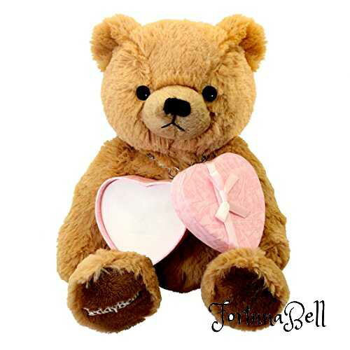 [シアーズ] テディベア ぬいぐるみ ハート型 ジュエリーボックス ギフト セット (ブラウン) tdt-01-br